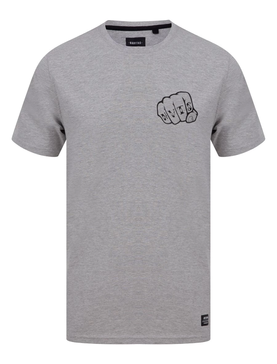 Navitas Knuckles T-Shirt Grey Marle 3 Navitas Knuckles T-Shirt Grey Marle