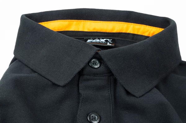 Fox Collection Black/Orange Polo Shirt 5 Fox Collection Black/Orange Polo Shirt - Image 3